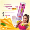 Naturyz L Arginine Effervescent Tablets 2600mg Boost Stamina, Improves Blood Flow & Performance (15 Each) Orange thumbnail