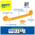 Simon's Grippy Heavy Duty ABS Bathroom and Toilet Grab bar with Anti Slip Finish Orange 30cm Small thumbnail