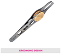 Vega TW 04 Square Tip Tweezer with Rubber Grip thumbnail