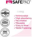 Safepad Reusable & Antimicrobial Sanitary Pad, Day Pad (3), Night Pad (1) with Storage Bag 3 Black & 1 Pink thumbnail