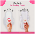 Pinq Polka Hot Pink Premium Ultra Thin Sanitary Pads (6XL & 4XXL Each) thumbnail