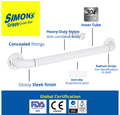 Simon's Grippy Heavy Duty ABS Bathroom and Toilet Grab bar with Anti Slip Finish 50cm Large thumbnail
