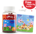 Kiddoze Combo Pack of Omega & DHA & Iron Strawberry Gummies (60 Each) thumbnail