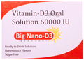Big Nano-D3 with Cholecalciferol 60000 IU | Ready to Drink Oral Solution for Bone Health | Sugar-Free | Flavour Butterscotch thumbnail
