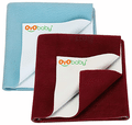 Oyo Baby Waterproof Bed Protector Dry Sheet Gifts Pack Large Sea Blue & Maroon thumbnail
