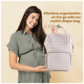 Polka Tots Stylish Multifunctional Rainbow Diaper Bag for Mothers Travel With Pouch Peach thumbnail