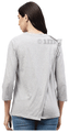 Haxor Women's Round Neck Open Back 3/4 Length Sleeve Adaptive Top Grey XL thumbnail