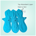 SochGreen Reusable Cloth Pads with Zorb Large Blue & Grey thumbnail