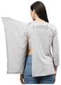 Haxor Women's Round Neck Open Back 3/4 Length Sleeve Adaptive Top Grey XXL thumbnail