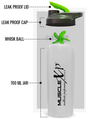MuscleXP Fit XP Blender Gym Shaker Transparent & Green thumbnail