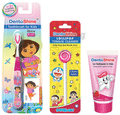 DentoShine Combo Pack of CC Grip Toothbrush for Kids, Lollipop Tongue Cleaner and Strawberry Flavoured Toothpaste 80gm thumbnail
