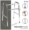 Dr Trust USA Portable Aluminium Height Adjustable Foldable Walker Black thumbnail