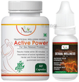 Natural Combo Pack of Active Power 60 Capsule & Sexual Wellness Oil 15ml thumbnail
