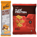 RiteBite Nutrition Peanut Butter Bar 40gm with Max Protein Chinese Manchurian 60gm Chips Free thumbnail