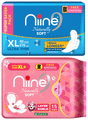 Niine Combo Pack of Naturally Soft Ultra Thin XL (40 Each) & XL+ (15 Each) Sanitary Pads with Biodegradable Disposable Bags thumbnail