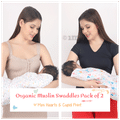 Polka Tots Muslin Cotton Swaddles Mini Hearts & Cupid White thumbnail