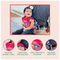 Polka Tots Two Wheeler Child Safety Seat Belt with Adjustable Baby Carrier for Toddler Baby Kids Cat Red thumbnail