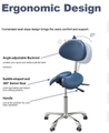 Nlive Dentist Anti-Fatigue Saddle Stool thumbnail
