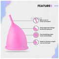 Vaquita Ergonomic Design Menstrual Cup with Jute Pouch Large Pink thumbnail