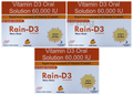 Rain D3 Vitamin D3 Oral Solution 60,000 IU Nano Shots (4x5ml Bottle Each) Orange thumbnail