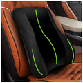 Trajectory Back Support for Chair & Car Seat, Orthopedic Lumbar Support Memory Foam Backrest Cushion - Designed for Back Pain Relief Black thumbnail
