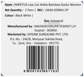 Impetus Low Cut Ankle Bamboo Socks-Women Black White Universal thumbnail