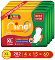 Niine Dry Comfort Sanitary Pads (15 Each) with Free Biodegradable Disposable Bags XL thumbnail
