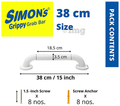 Simon's Grippy Heavy Duty ABS Bathroom and Toilet Grab bar with Anti Slip Finish 38cm Medium thumbnail