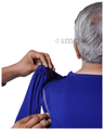Haxor Men's Round Neck Open Back 3/4 Length Sleeve Adaptive Tshirt Blue XXL thumbnail