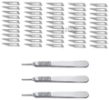 Agarwals Scalpel Handle No-3 with Sai Plus Life Carbon Steel Surgical Scalpel Blades No-11 (50) thumbnail