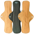 SochGreen Urine Leak Quick Dry Reusable Cloth Pads (3 Each) Green and Orange Large thumbnail