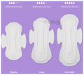 Sparkle Combo Pack of Bamboo Sanitary Pads Made with Natural Biodegradable Ingredients 2 Regular, 1 Overnight & 1 Large (7 Each) thumbnail