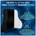 Trajectory Back Support for Chair & Car Seat, Orthopedic Lumbar Support Memory Foam Backrest Cushion - Designed for Back Pain Relief Black thumbnail