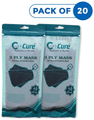 C Cure 3 Ply Anti Pollution Disposable Face Mask (10 Each) Black thumbnail