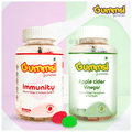 Gummsi Combo Pack of Apple Cider Vinegar Green Apple & Immunity Strawberry Gummies(30 Each) thumbnail