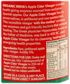 Organic India Apple Cider Vinegar with Mother of Vinegar, Raw and Unfiltered ACV thumbnail
