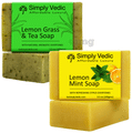 Simply Vedic Combo Pack of Affordable & Luxury Soap (100gm Each) Lemongrass and Tea & Lemon Mint thumbnail