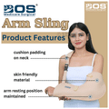 Bos Medicare Surgical Soft and Padded Arm Sling Pouch Extra Large Beige thumbnail