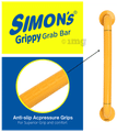 Simon's Grippy Heavy Duty ABS Bathroom and Toilet Grab bar with Anti Slip Finish Orange 30cm Small thumbnail