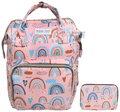 Polka Tots Stylish Multifunctional Rainbow Diaper Bag for Mothers Travel With Pouch Pink thumbnail