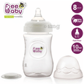 BeeBaby Ease Wide Neck Baby Feeding Bottle with Medium Flow Anti-Colic Soft Silicone Nipple 8 Months + (300ml Each) White thumbnail
