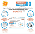Perfect Vitamin D3 Cholecalciferol 60000 IU Softgel Capsule (5 Strip Each) thumbnail