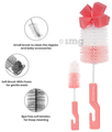 Buddsbuddy 2 in 1 Classic Baby Bottle and Nipple Cleaning Brush Pink thumbnail