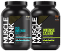 Muscle Monk Combo Pack of Iso Intense MEC 100% Whey Protein Isolate Creamy Vanilla & Intense Gainer Royal Chocolate (1kg Each) thumbnail