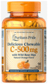 Puritan's Pride C 500mg with Wild Rose Hips Chewable Tablet Natural Orange thumbnail