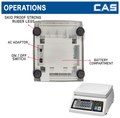 CAS SW20 Digital Table Top Weighing Scale with Front and Back Display Pan (20kg x 2g) thumbnail
