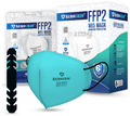 Aerogrid FFP2 Premium 6 Layer N95 Mask with Headband Converter Strip Green with White Ear Loop thumbnail
