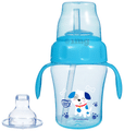 Buddsbuddy BPA Free Anti Spill Design Momo 2 in 1 Baby Sipper (Spout + Straw) Cup Blue thumbnail