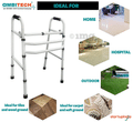 Ambitech MS Height Adjustable & Double Bar Folding Walker Grey thumbnail