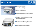 CAS SW2 Digital Table Top Weighing Scale with Front and Back Display Pan (2kg x 200mg) thumbnail